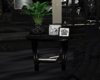 Black solid side table