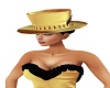 HAT TOPHAT GOLD BLACK