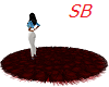 SB* Red/Black Shaggy Rug