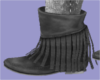 Liae Fringe Boots Grey