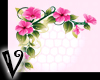 -V- LH pink vine flower