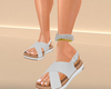 D. White Strap Sandals