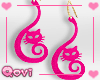 Cats Deep Pink Earrings