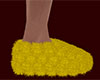 Yellow Fluffy Slippers M