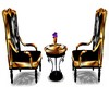 Black & Gold Rose Chairs