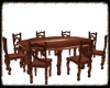 8chair table carved wood