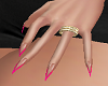 P* pink stiletto nails