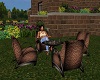 Brown patio set