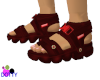 dark red sandals