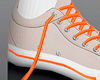 Orange Leather  Sneakers
