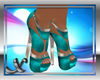 Turquoise Flower Heels