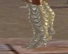 gold high heels for male