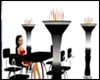TABLE CHAIRS PILLARS BLK
