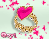 Deep Pink Heart Ring