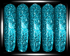 Sparkling Aqua Nails