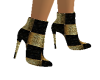Black/Gold ankle boots