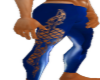 blue latex skull pants