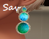 Blue Green Jewel Earring
