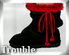 T! Black Red Furr Boots