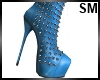 Spike boots blue teal