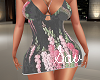 Flora Dress-Black/Pink