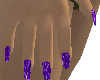 Purple gliter long nails