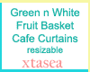 Green n Wht Cafe Curtain