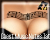 Chest Music Notes Tattoo