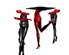 Table legs red/black w/p