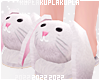$K White Bunny Slippers