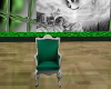 green velvet chair