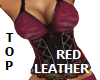 MATCH RED LEATHER TOP