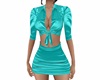 Aqua Satin Top/Skirt