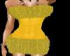 Sexy Fur Yellow Dress