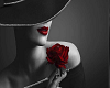 LADY AND HAT AND ROSE 2