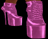 pink latex boots plat