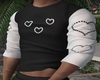 [S] Blk/White Heart Top