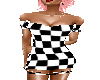 Checkerd Torn Sexy Dress