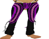 black n purple pants