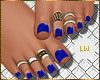 [LW]Blue Pedicure+Rings