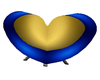 blue and gold kiss chair