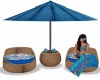 Blue Pool Patio Set