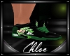 Black/Green Minnie Kicks