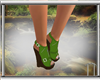 Falling green shoes