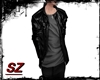 (SZ)Black Leather Jacket