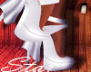 {S}White shiny heels