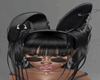 goth bunny ears Black