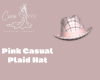 Pink Casual Plaid Hat