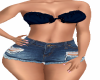 JEAN SHORT NAVY BLUE TOP