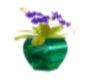 Green vase,purple flower